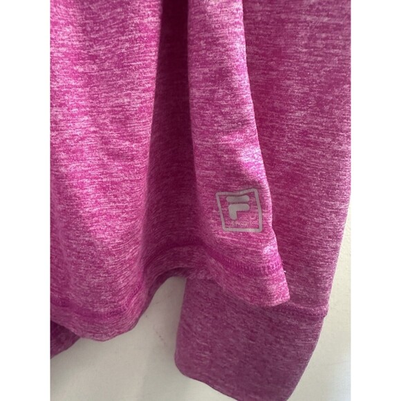 Women's Pink Fila XL Long Sleeve Workout Top With Hood Reflective Running - Picture 4 of 6